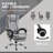 High Back Reclining Massage Office Chair  for Home Office Cool Gray Polyester with Vibration Function-495904983