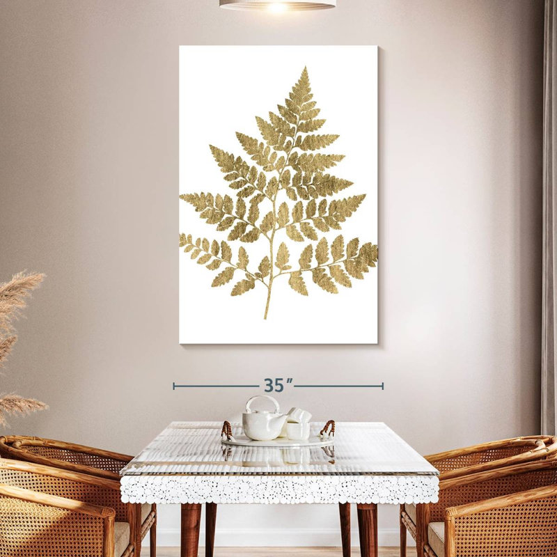 Harnek graphique fougère dorée I, H 51 po x l 34 po