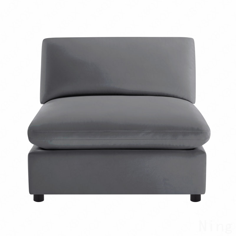 Caylie Armless Slipper Chair - Charcoal