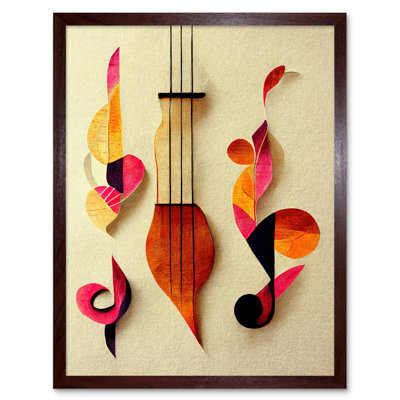 Abstract Boho Music Clefs Lyra Musical - Print