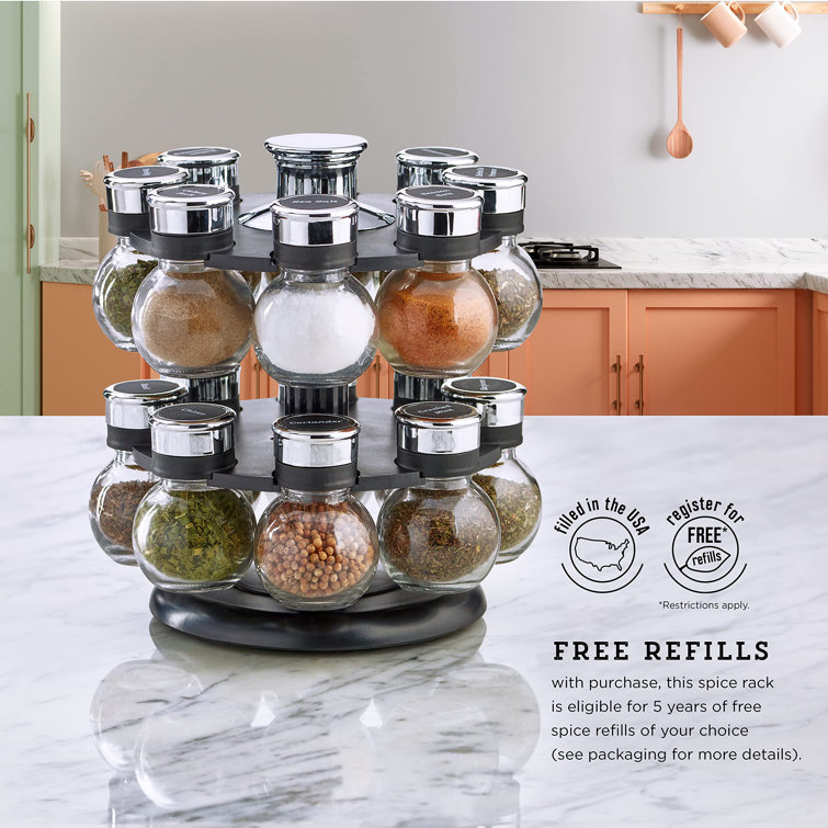 16 Jar Spice Jar & Rack Set Prep & Savour