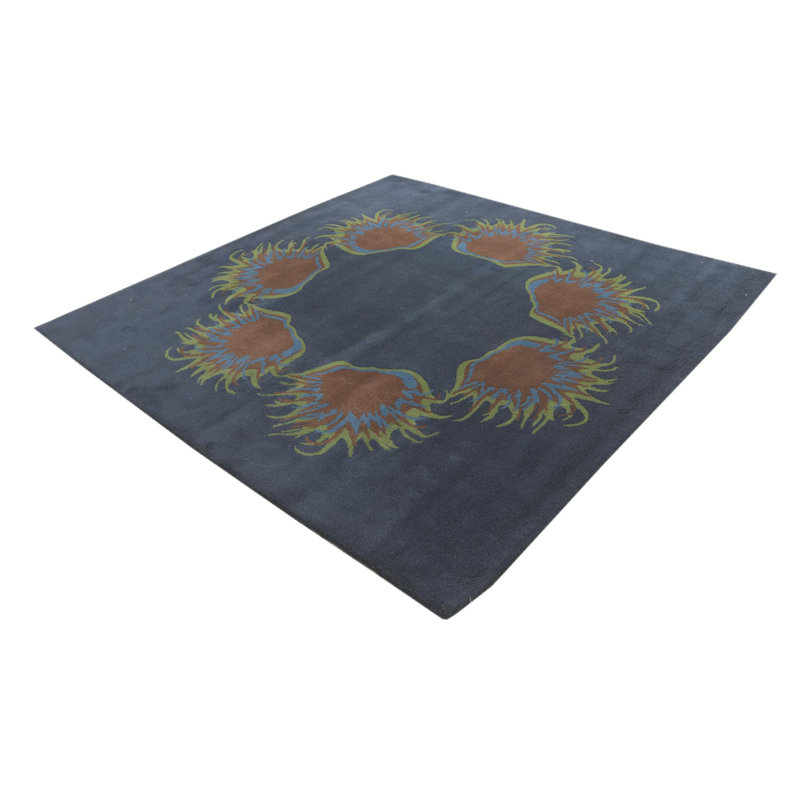 Tapis carré bleu marine Orlando