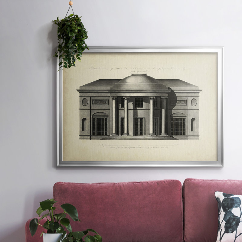 Toile tendue avec châssis Richardson Architecture III, Argent, H 26 po x l 38 po