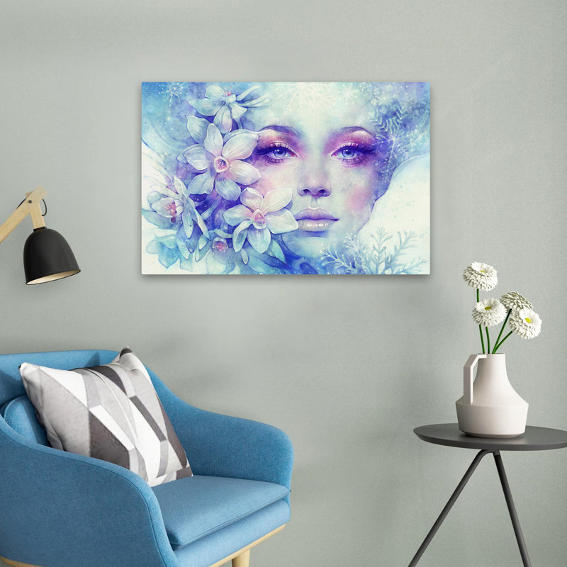 Decembre - Figuratif urbain, pop surréalisme, fantaisie, fleurs, art d'hiver, H 16 po x l 24 po
