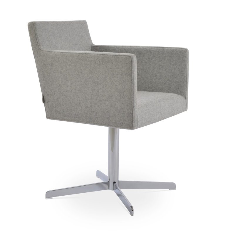 Chaise avec accoudoirs pivotants Harpoint 4 Star, Laine argentée, Or