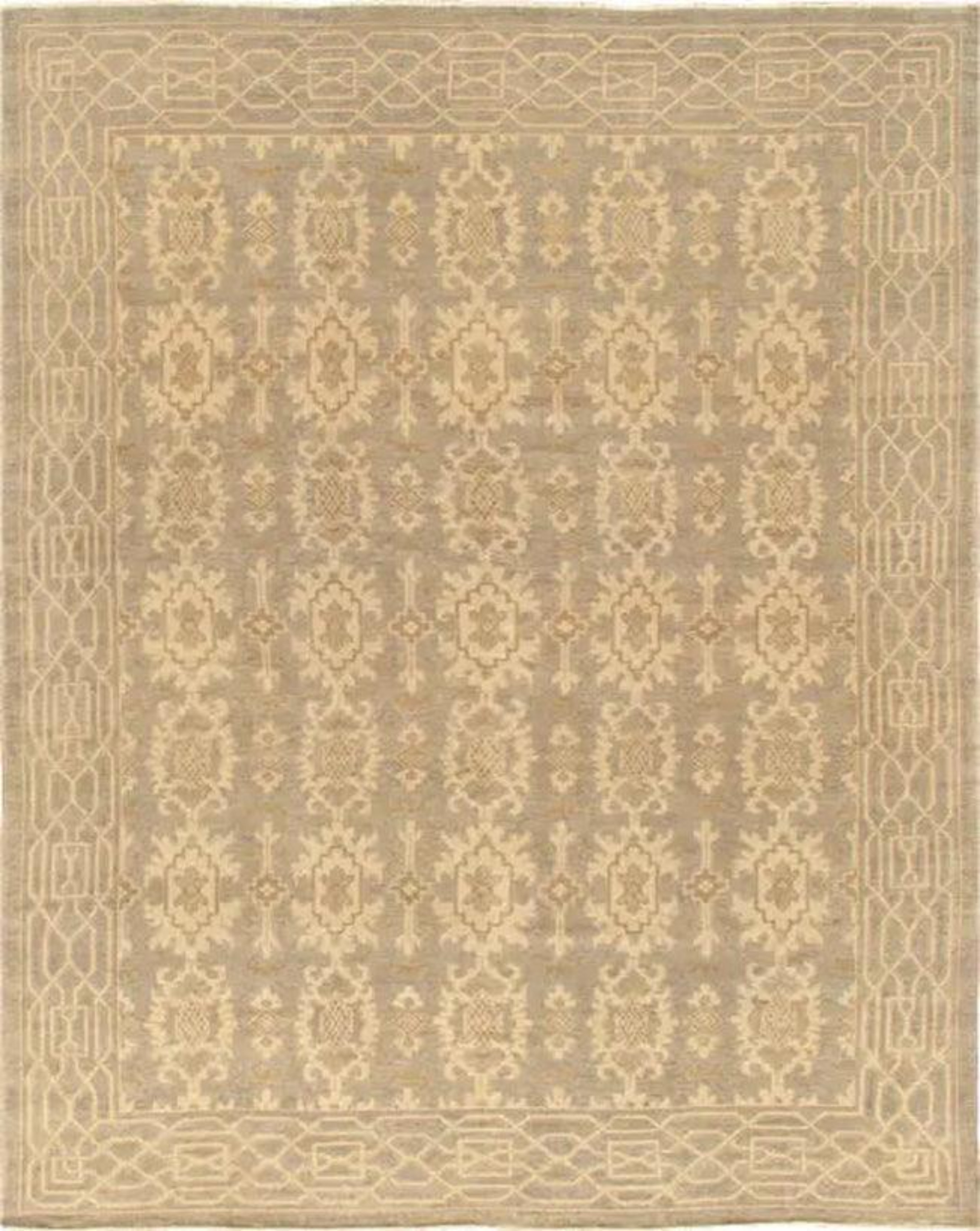 Isabelline Croydon Geometric Handmade Hand-Knotted Rectangle 9'2" x 12 ...