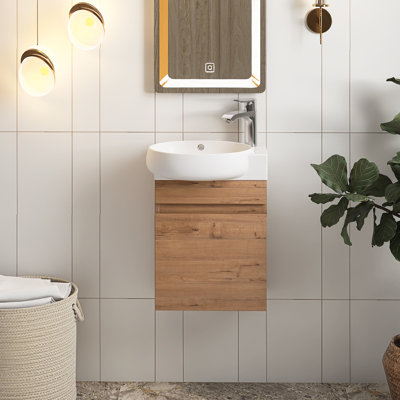 Morfou 17'' Single Bathroom Vanity with Ceramic Top