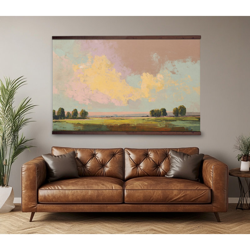 Très grande tapisserie abstraite moderne, H 45 po x l 73 po