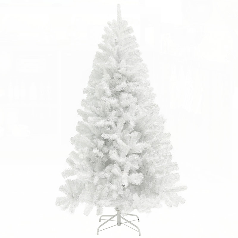 Arbre de Noël artificiel non éclairé de 9 pieds de haut avec 2132 pointes de branches, conception à ouverture automatique et base en acier pour une installation facile et un décor des Fêtes
