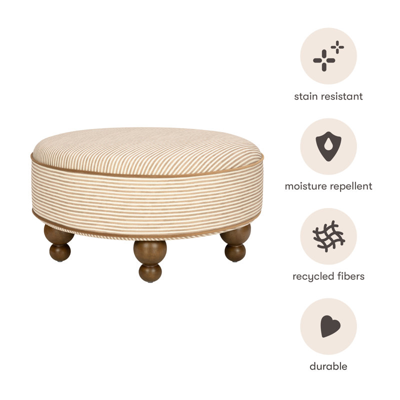 Astre Ottoman by Nate Berkus, Perf Bronze Stripe Eco-Crossweave