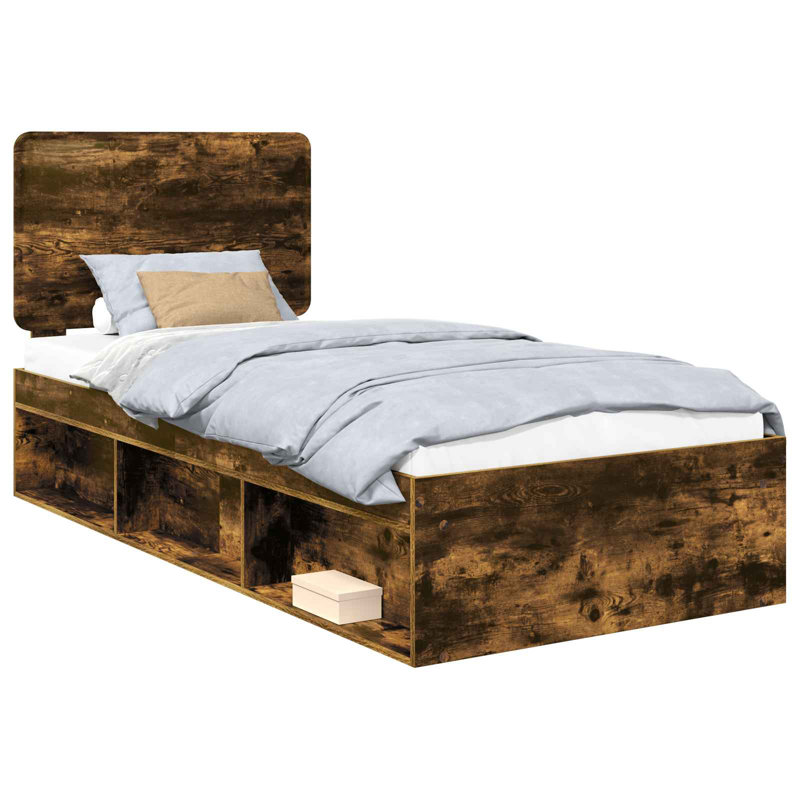 Solid Wood Bed, Smoked Oak, Small Single (2'6)