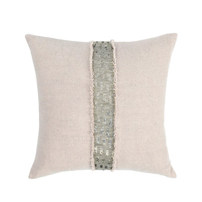Lira Hand Embellished Linen Throw Pillow