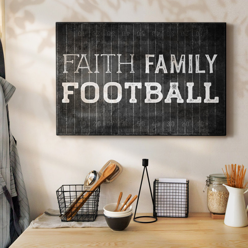 Faith Family Football-Gallery Wrapped Canvas, 12" H x 18" W