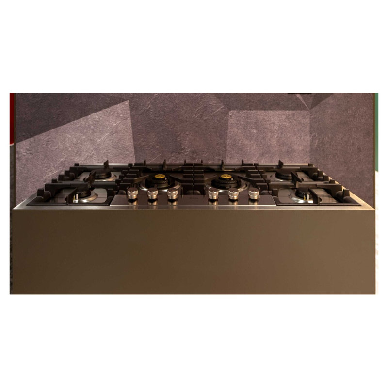 ILVE Professional Plus II 48 inch Built-In Gas Cooktop with Total Black Brass Burners, in Stainless Steel (6 Sealed Burners)