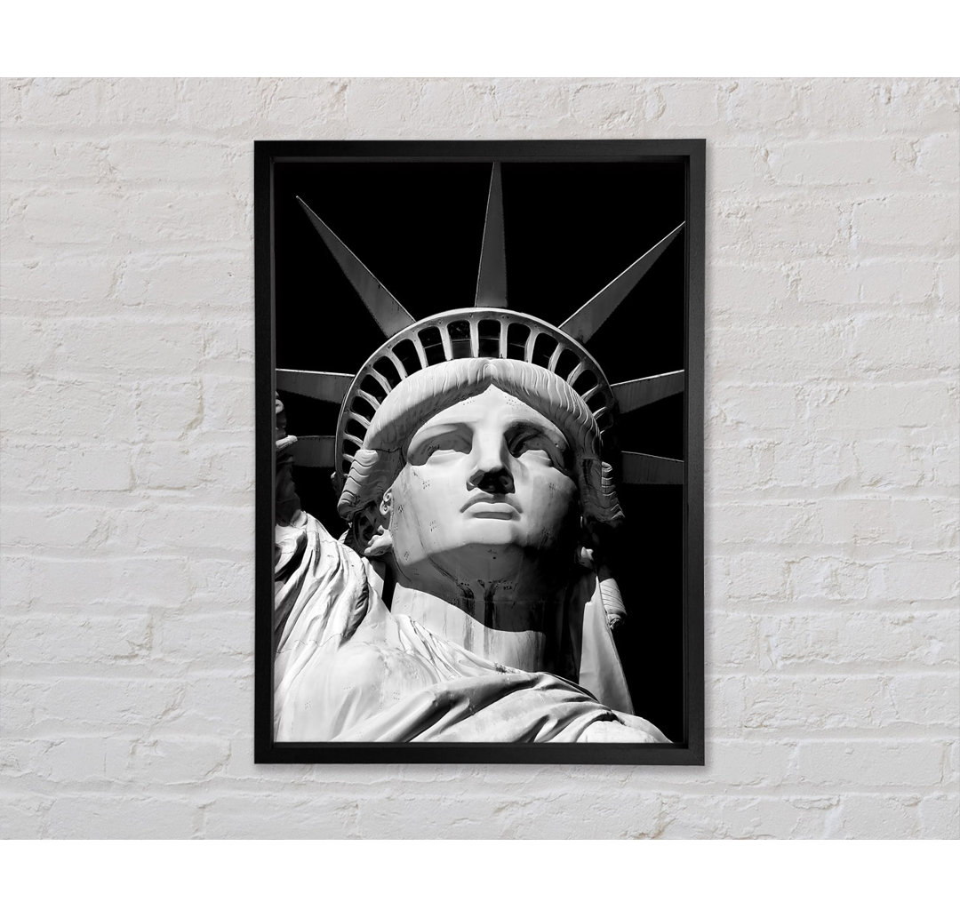 Nyc The Big Apple Statue Of Liberty - Einzelbildrahmen Kunstdrucke auf Leinwand