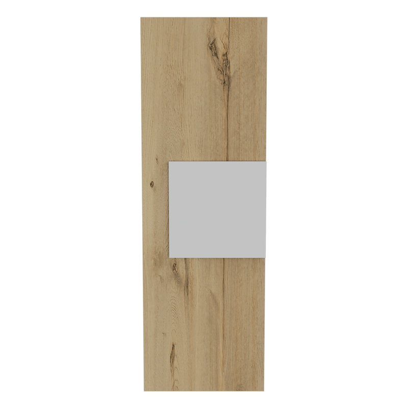 Light Oak And White 3-Shelf Rectangle Medicine Cabinet