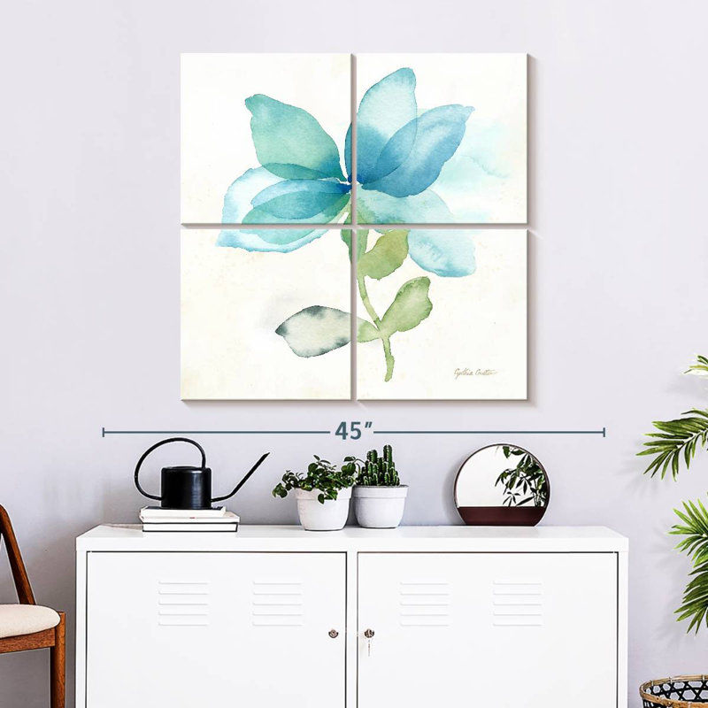 Harnek - coquelicot bleu simple I, H 32 po x l 32 po