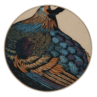 Washable Himalayan Monal Wildlife Area Rug