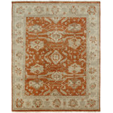Prange Wool Oriental Area Rug in Rust/Ivory