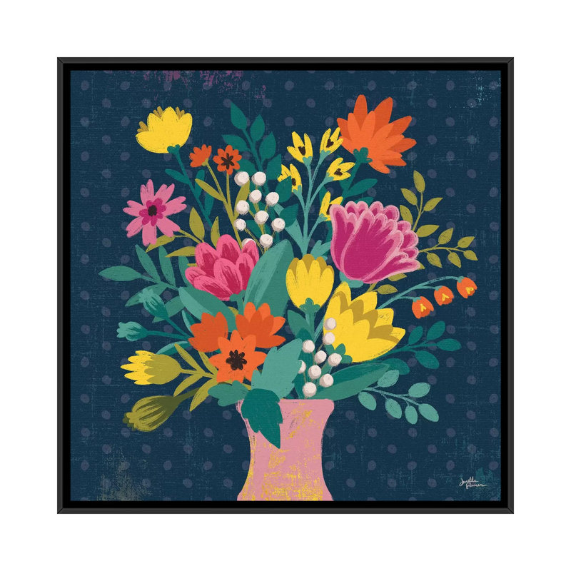 « romantique luxe vii », reproduction sur toile, H 18 po x l 18 po x P 1,5 po, Toile encadrée noire, Pas de tapis