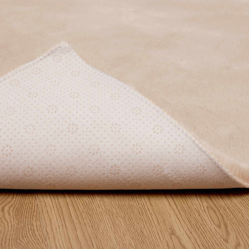  Faux Rabbit Fur Rug Olite Polyester, Rectangle 80 x 150 cm, Taupe