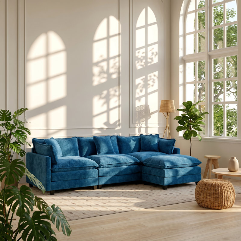Canapé modulaire 3 places en chenille l 35 po x P 113,8 po x H 33,1 po Cloud