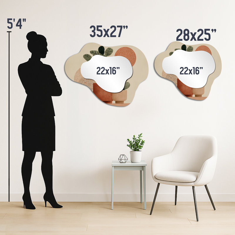Miroir mural Botanical Cloud-Shaped, 27 po x 35 po