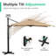 Parasol de patio en porte-à-faux 10 pi avec rotation à 360 ° et réglage de l'inclinaison-205685398