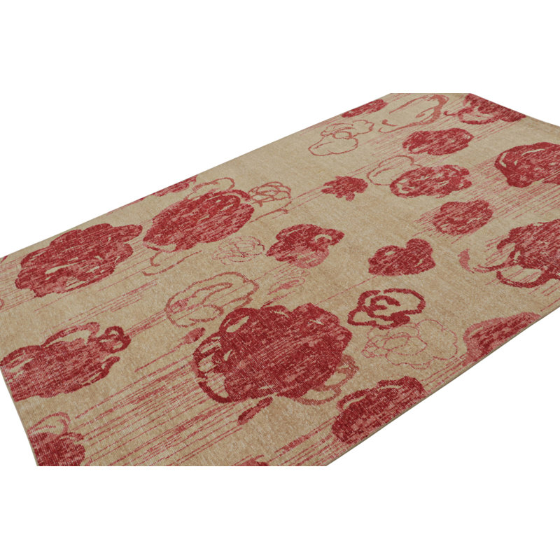 Distressed Homage Hand Knotted Floral Area Rug, Runner 3' x 10'