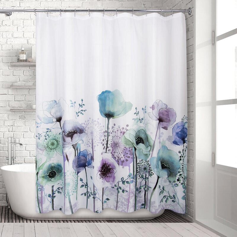 House of Hampton® Adynn Floral Shower Curtain & Reviews | Wayfair