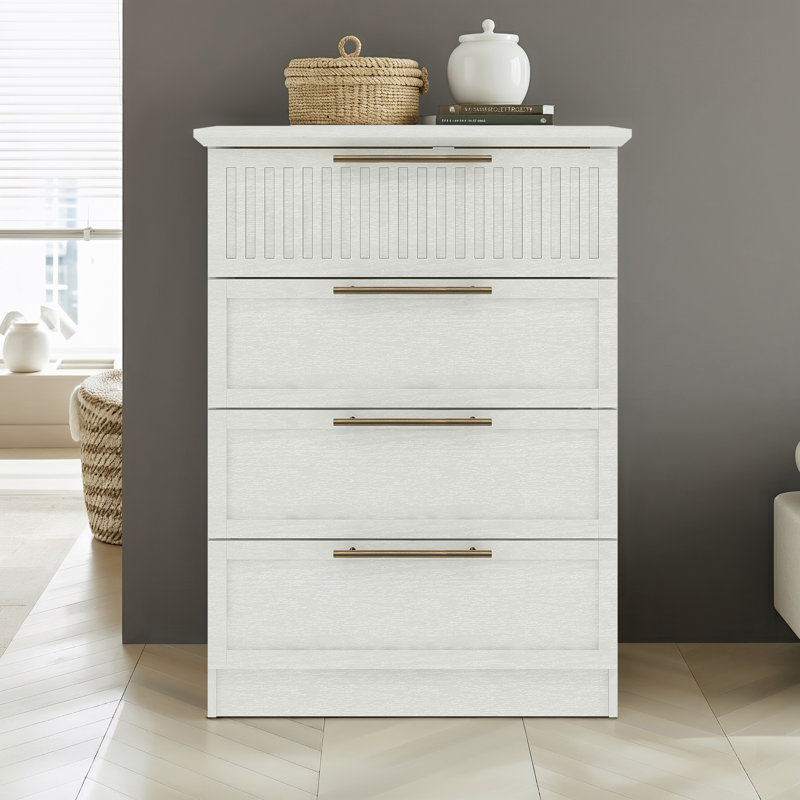 Gregory 4 Drawer Chest, Pearl White Oak