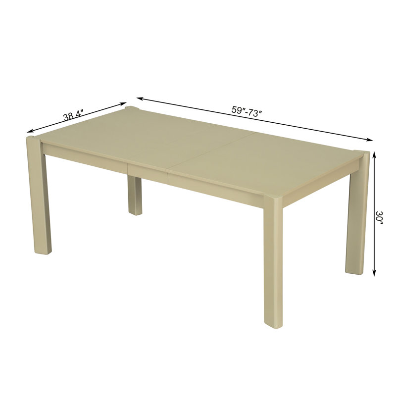 - Table de salle à manger extensible inspirée en bois massif, ton noyer, 59 po à 73 po, pour les réunions de famille en noyer, mélange moderne, extension coulissante en douceur