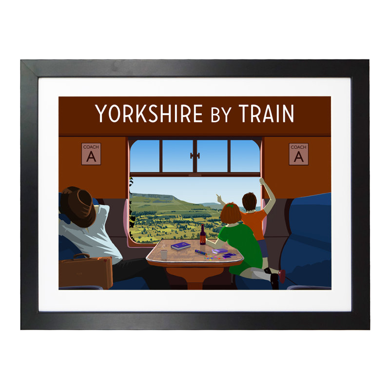 Yorkshire By Train 1 - Print, Black Framed, 40cm H x 50cm W x 3cm D
