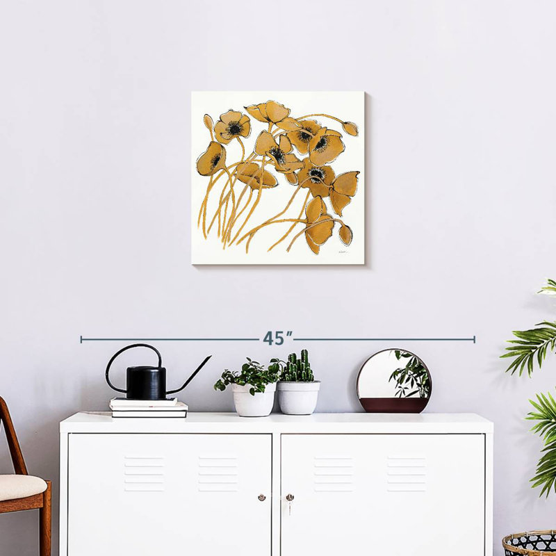 Coquelicots Harnek Gold Black Line II, H 20 po x l 20 po