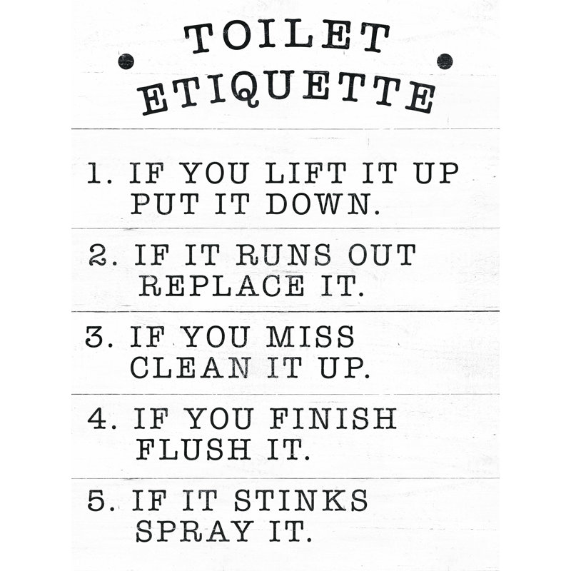 Toilette 101 - Impression sur toile tendue, H 48 po x l 36 po
