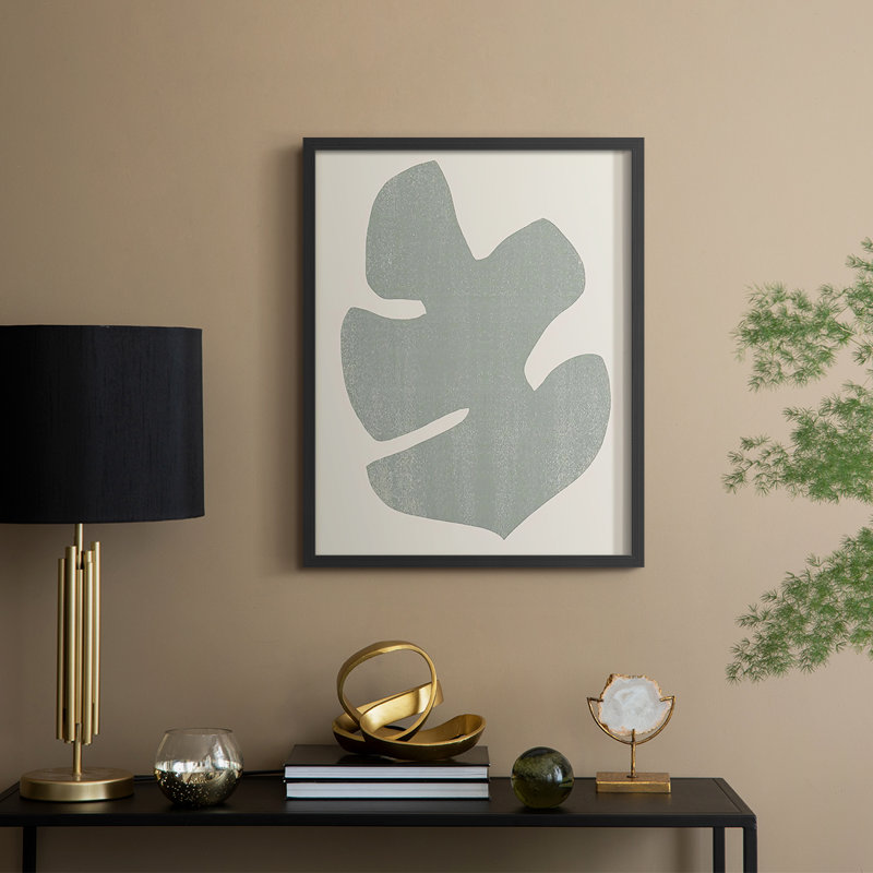 Palm Morph I Framed Print - Solid Wood, Black, 30" H x 24" W