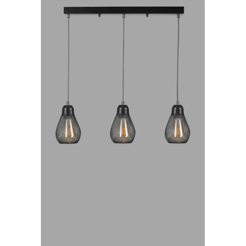 Lustre, Noir, noir, noir, noir, H 27,51 po x l 3,93 po x P 3,93 po, 3