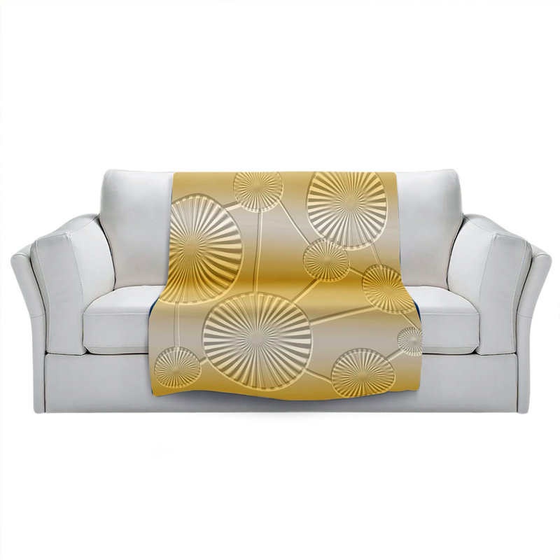 Jeté Mod Squares Creams, l 51 po x L 60 po, Jaune/gris