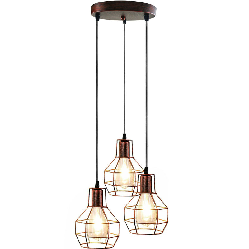 Buskirk 3 - Light Cluster Pendant, Rustic Red