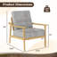 Chaise d'appoint rembourrée avec accoudoirs et pieds en bois d'hévéa Modern-1470158944