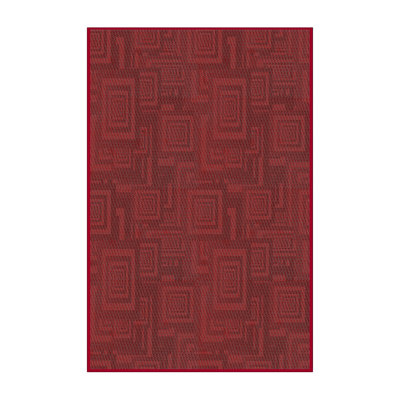 Tapis décoratif marron géométrique