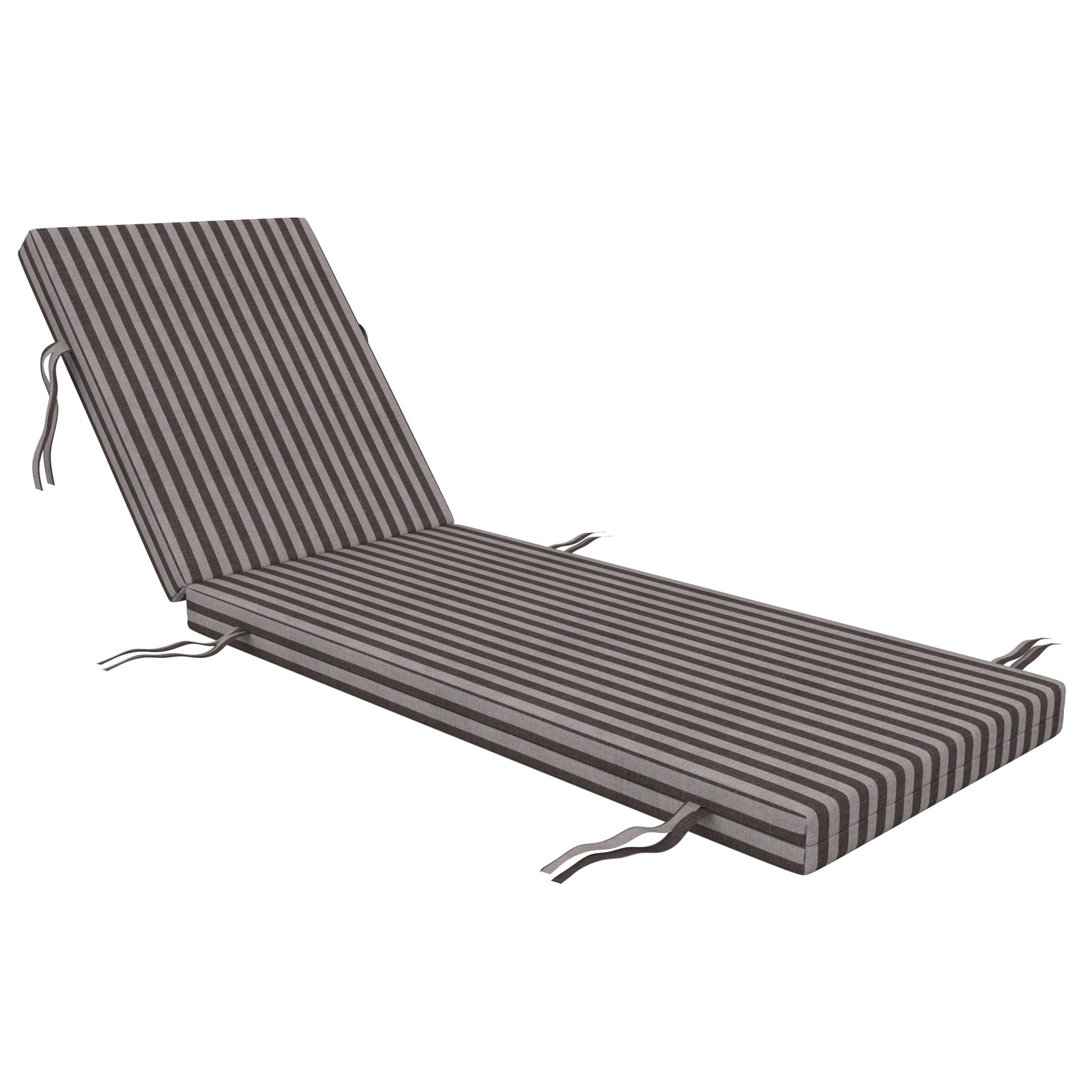 Kacy Sunbrella Outdoor Chaise Lounge Cushion, Sail Away Java, 22.5" W x 47" D