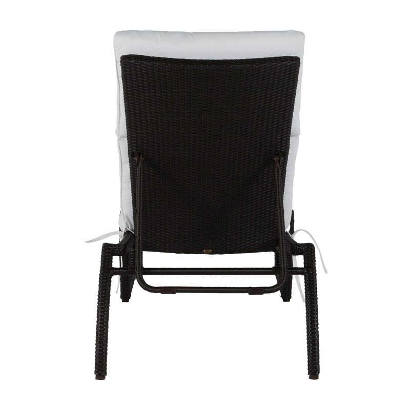Skye N-Dura Resin Wicker Outdoor Chaise Lounge, No Welt, Black Walnut, Bali Pearl
