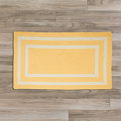 Tapis jaune à motif géométrique tressé Cisbrough