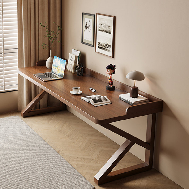 Bureau rectangulaire en bois massif de couleur châtaignier clair, Châtaignier clair, H 29,53 po x l 62,99 po x P 27,56 po