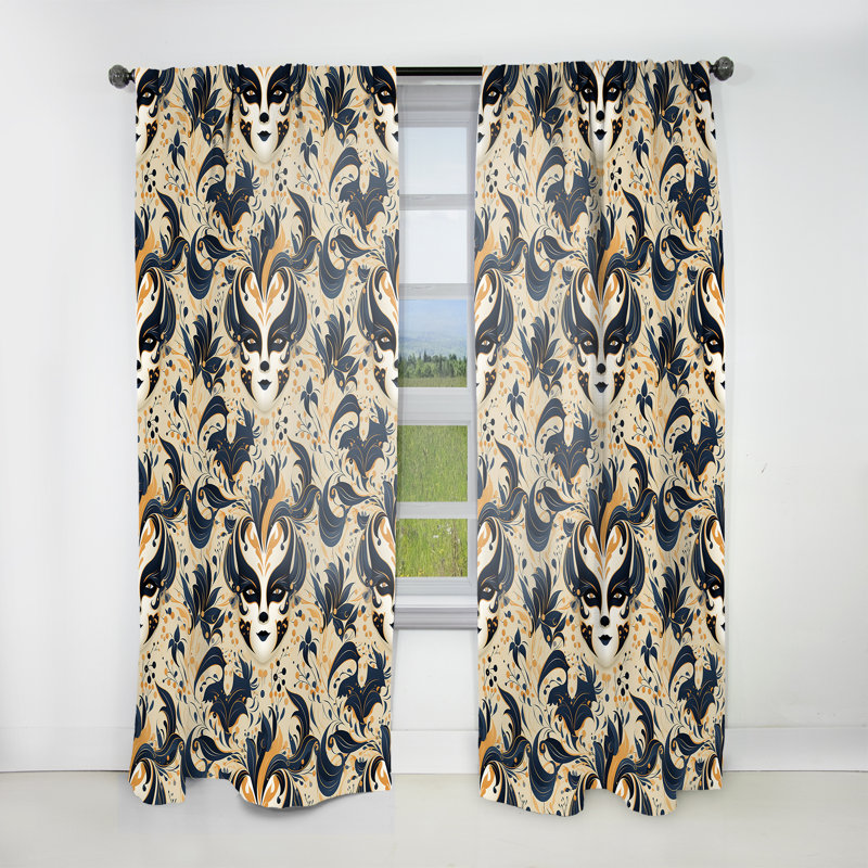 Romona - Rideau floral - Rideau floral obscurcissant - 1 panneau, L 52 po x L 84 po