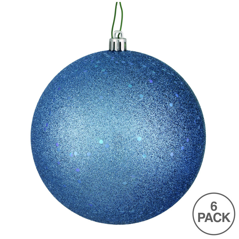 Ornement de Noël en forme de boule, H 4 po x l 4 po x P 4 po, Pervenche