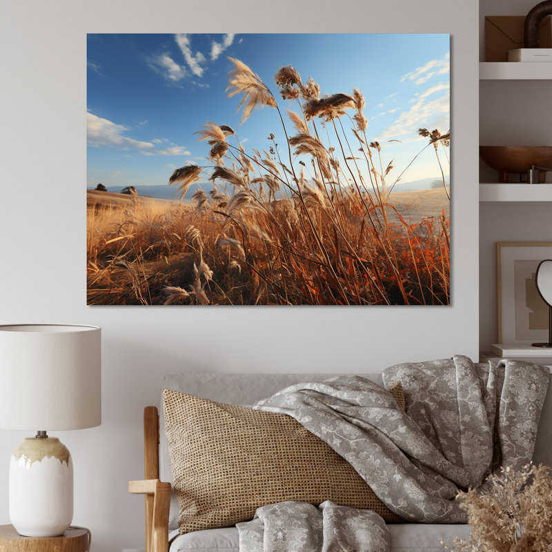 Paysage de prairie sur toile, Toile tendue, H 12 po x l 20 po x P 1 po