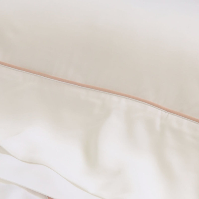 Ensemble de draps Sheena, Grand, Blanc / rose