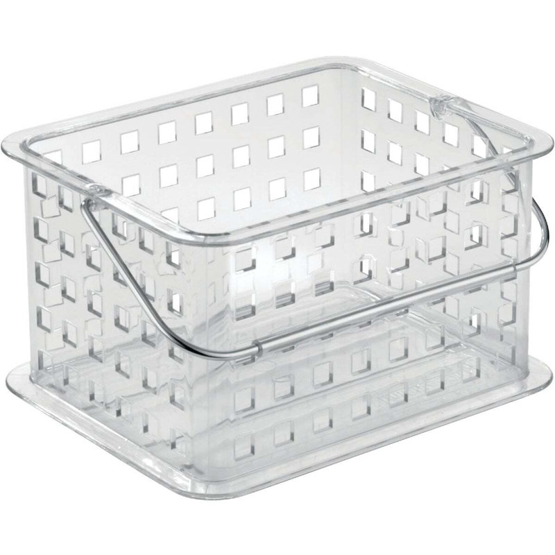 Panier de rangement iDesign 37560, 22,4 cm (L) x 13,5 cm (l) x 17,5 cm (H), chromé transparent
